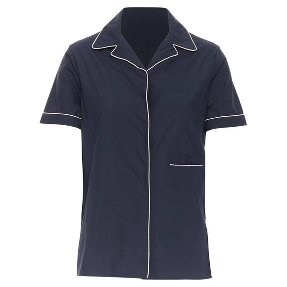Jil Sander Tops - Jil Sander cotton cuban shirt notch collar pipe short sleeves